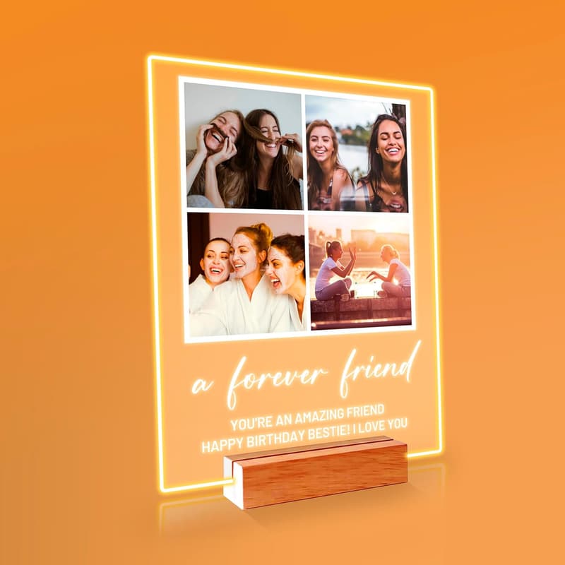 Personalized Photo Plaque with Stand - Best Friend Gift for Couples