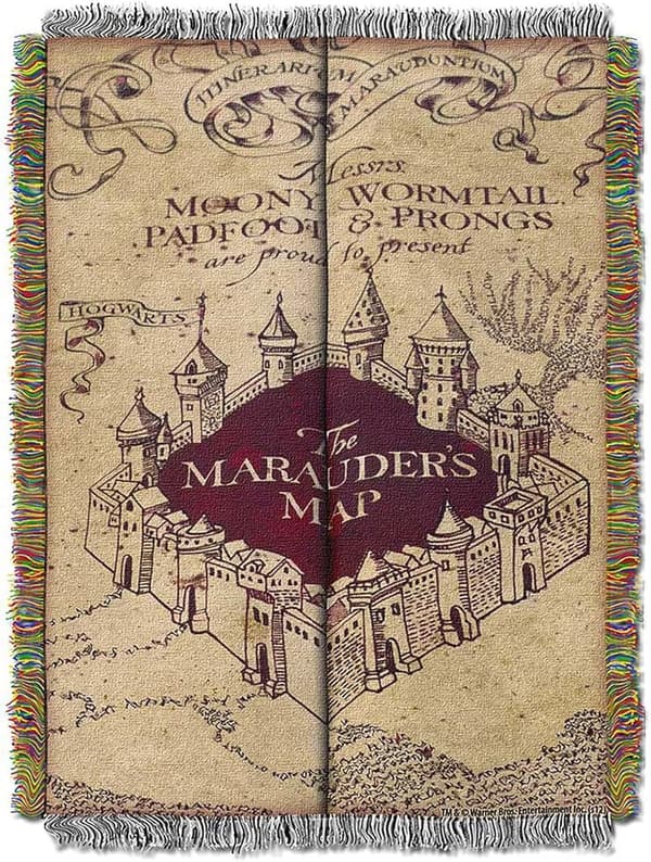 Marauders Map Woven Tapestry Throw Blanket, 48