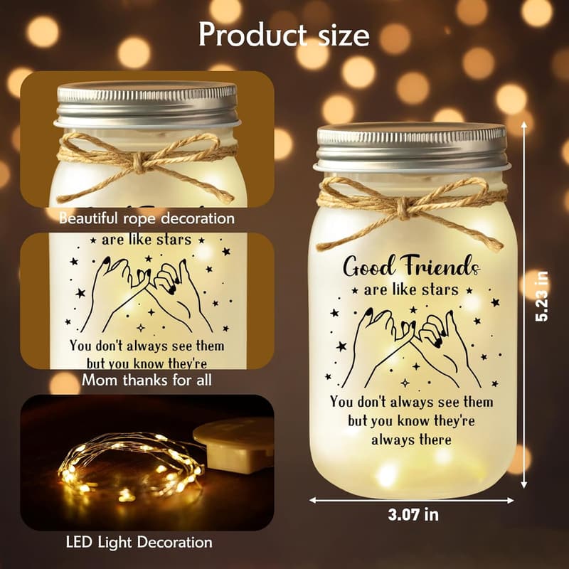 Birthday Gift for Best Friend – Mason Jar Night Light