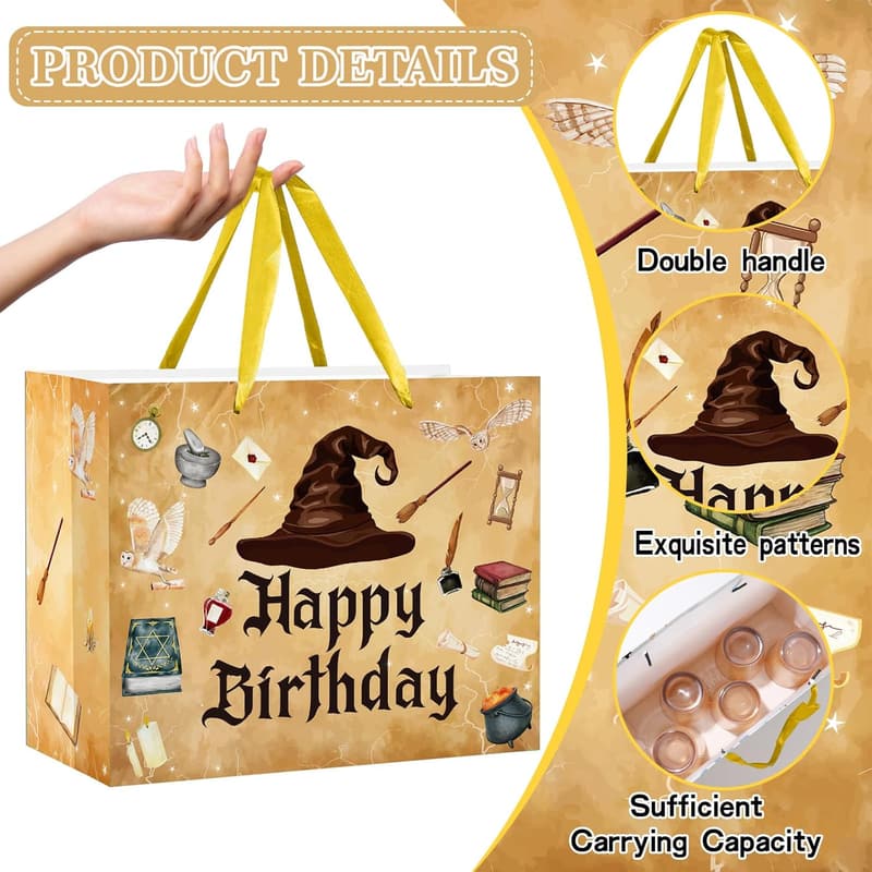 Wizard Birthday Gift Bag Set with Tissue Paper & Card
