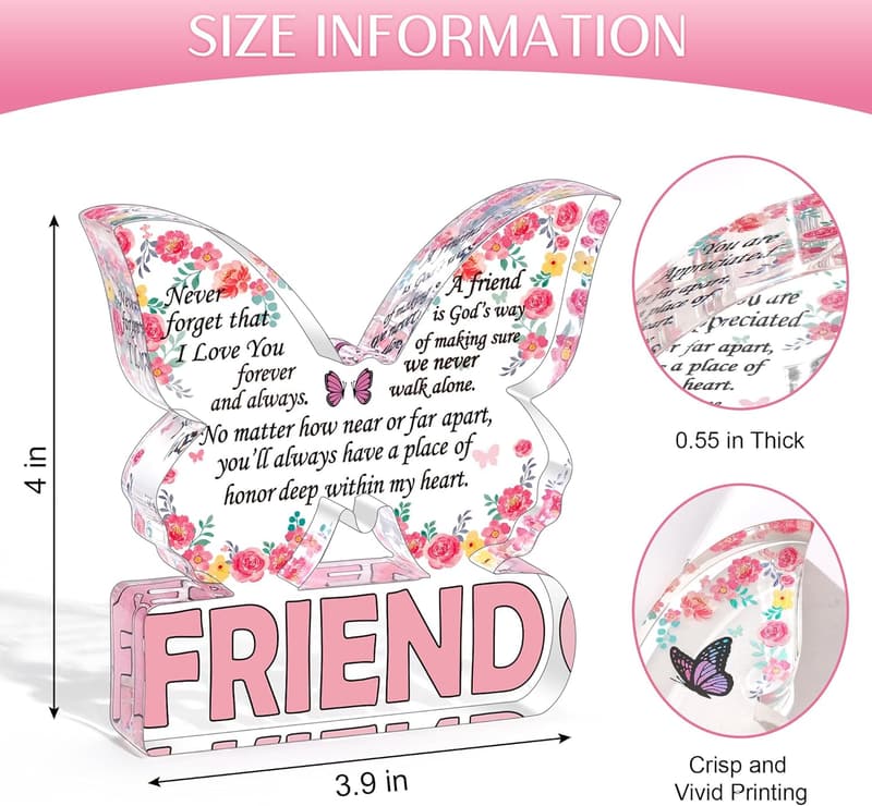 Mother's Day Butterfly Acrylic Plaque for Best Friends