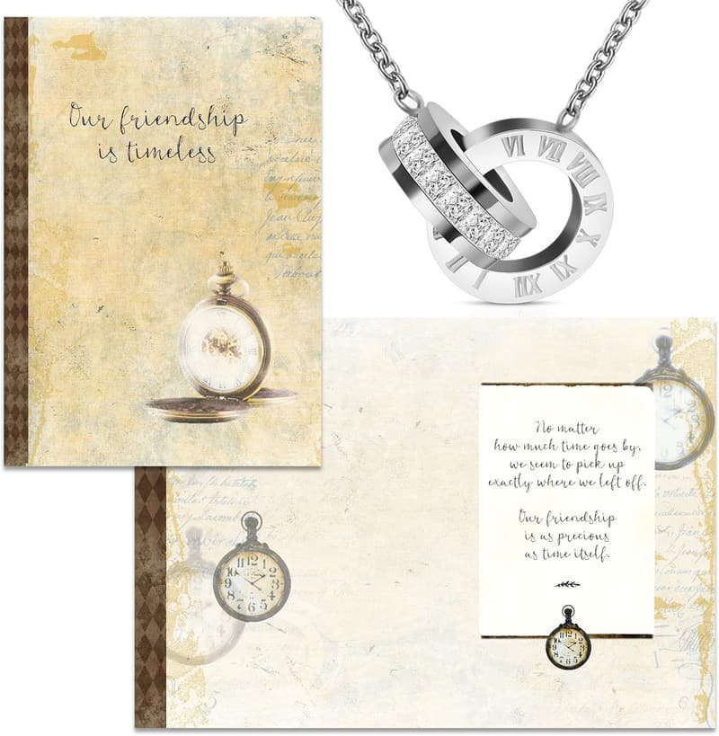 Friendship Gift Set: Friendship Card & Stainless Steel Necklace