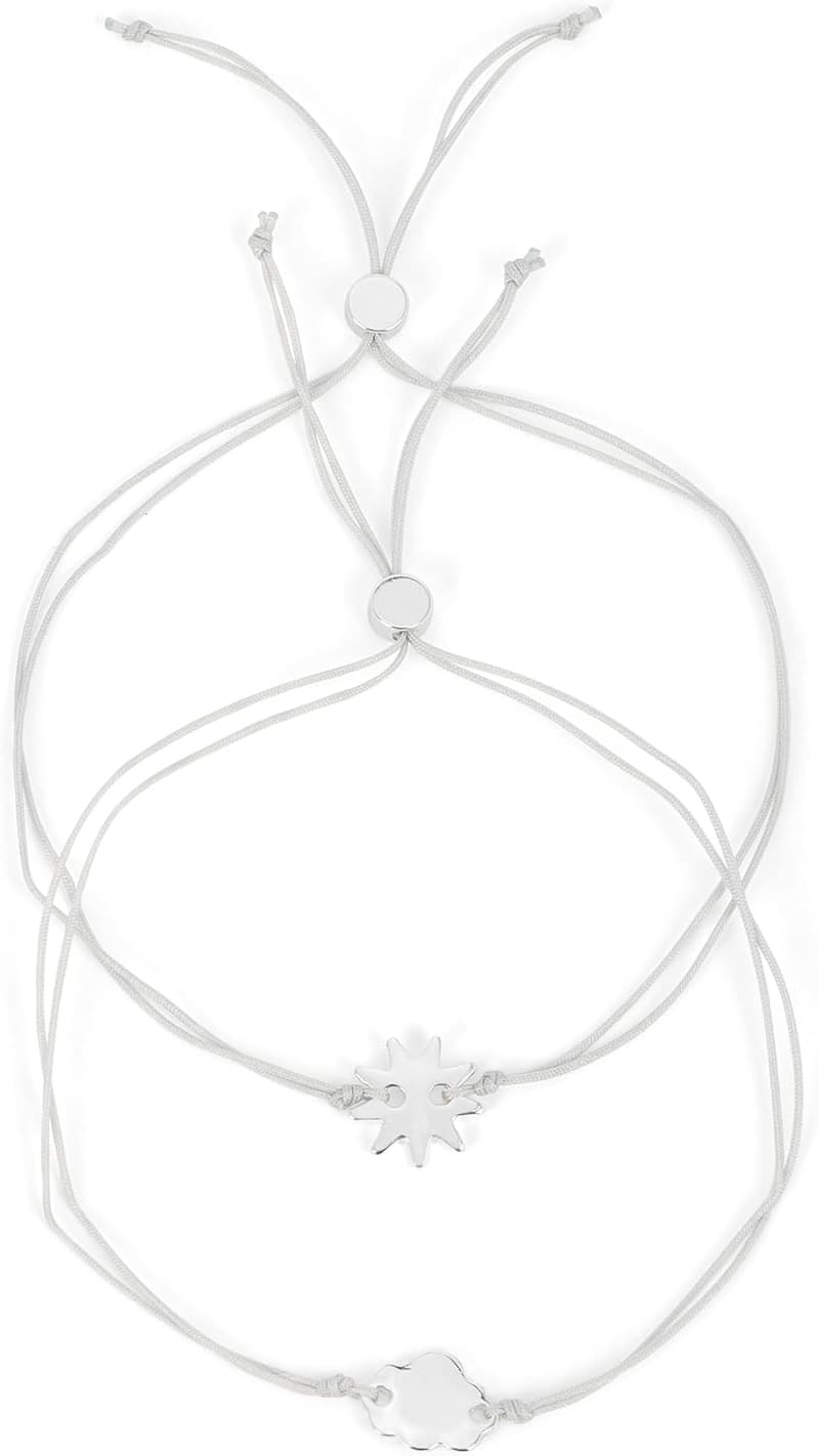 Friendship Bracelet Set - 14k Gold Plated, Adjustable Cord