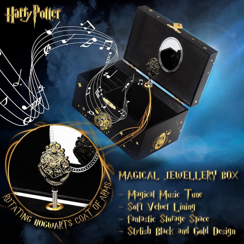 Musical Harry Potter Jewelry Box with Spinning Hogwarts Crest