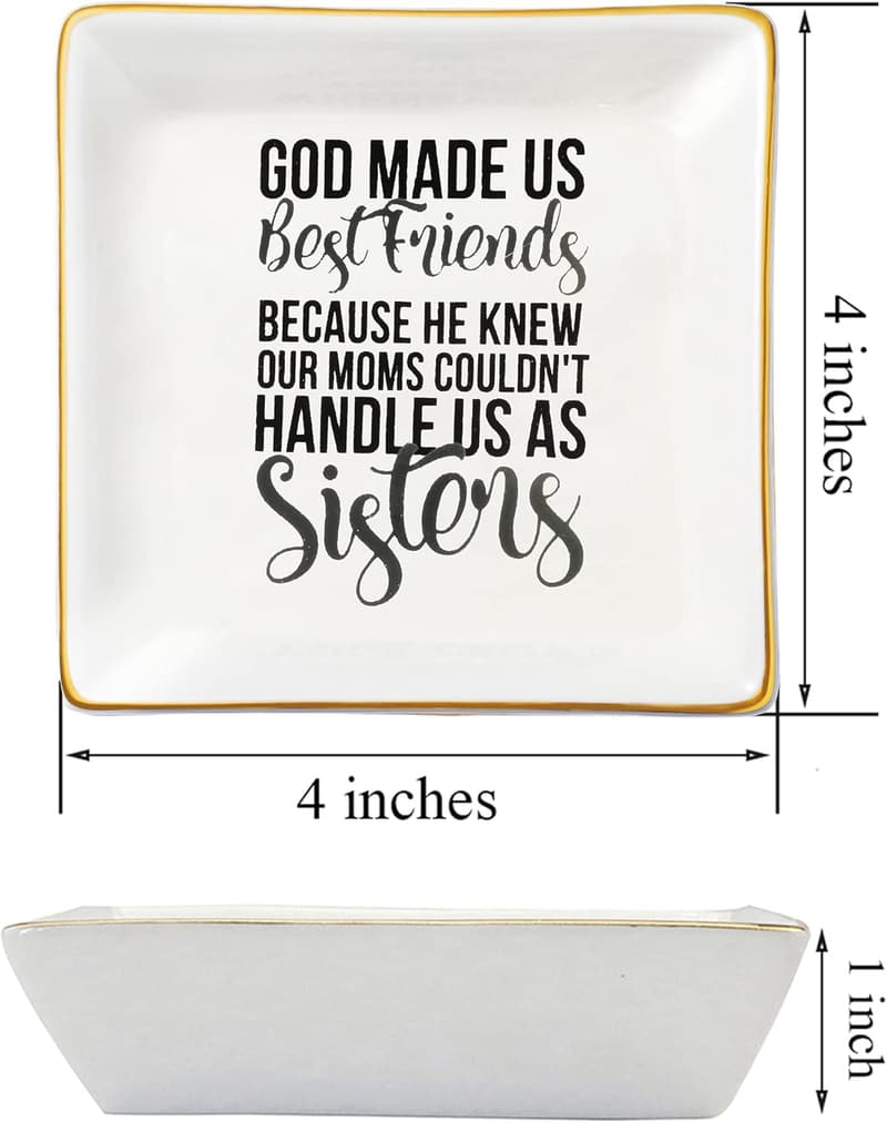 Best Friend Jewelry Dish - Cute Ring Holder for Women
