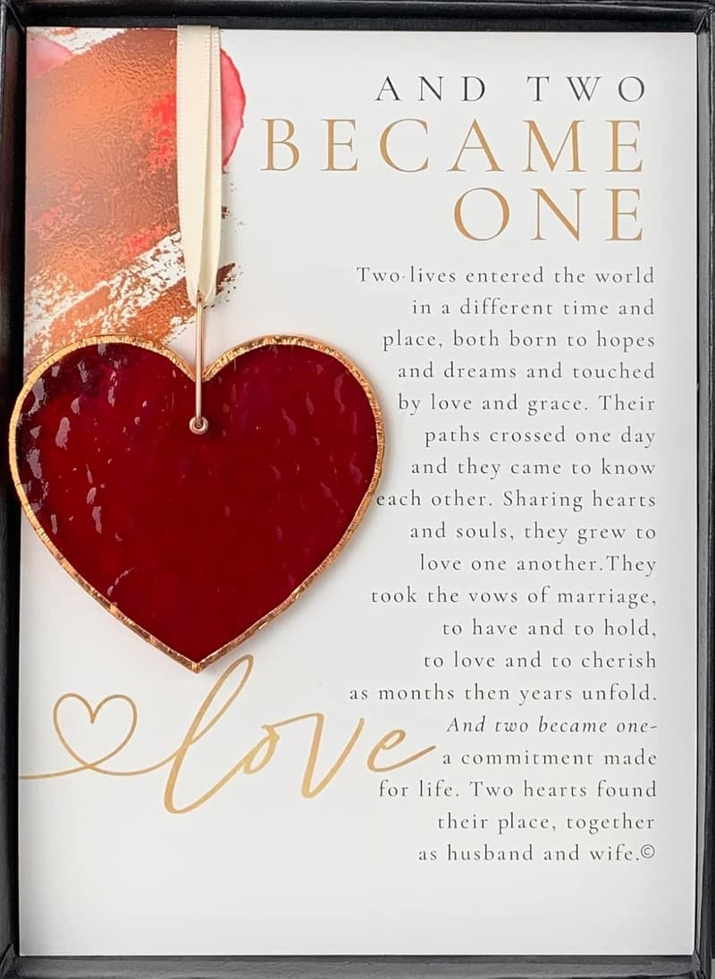Sentimental Stained Glass Heart Ornament for Wedding Couples