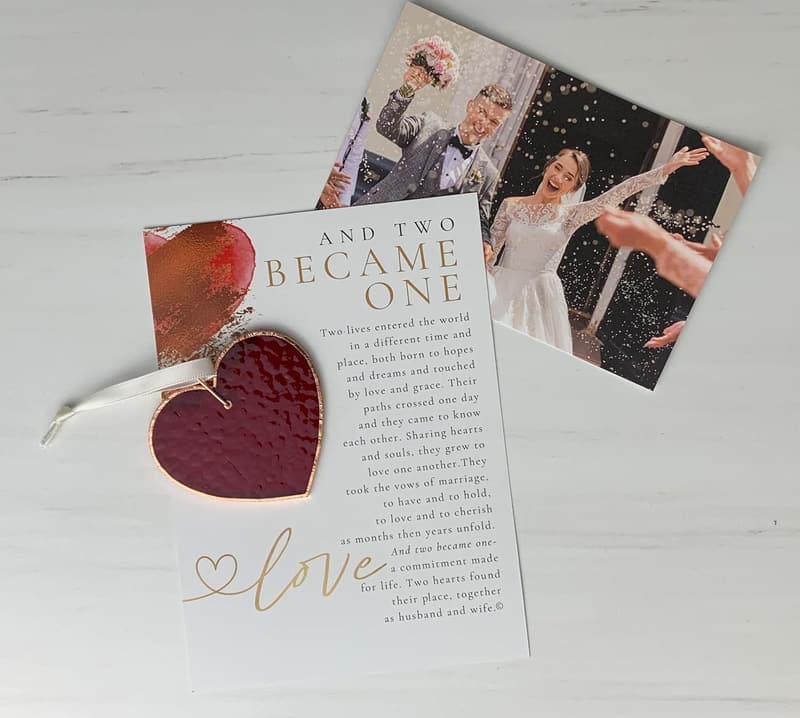 Sentimental Stained Glass Heart Ornament for Wedding Couples