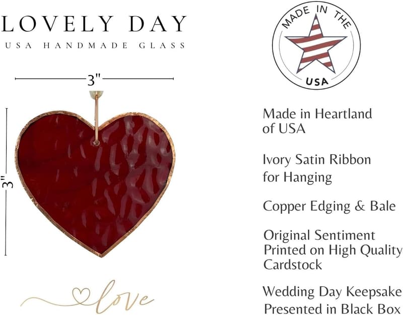 Sentimental Stained Glass Heart Ornament for Wedding Couples