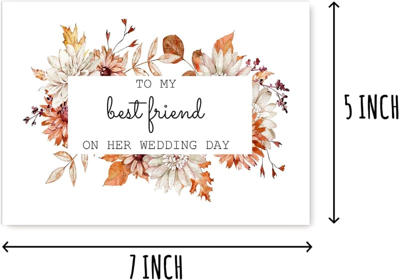 Wedding Day Greeting Card for Best Friend - Fall Floral Design