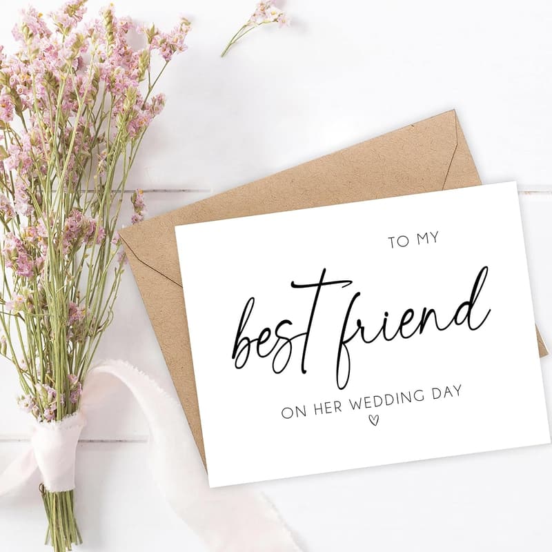 Bride Wedding Card - Handmade Congratulations for Best Friend