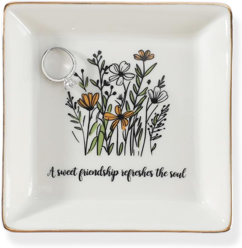 Ceramic Ring Dish for Friends - Sweet Friendship Gift