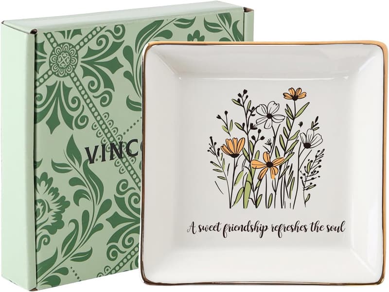 Ceramic Ring Dish for Friends - Sweet Friendship Gift