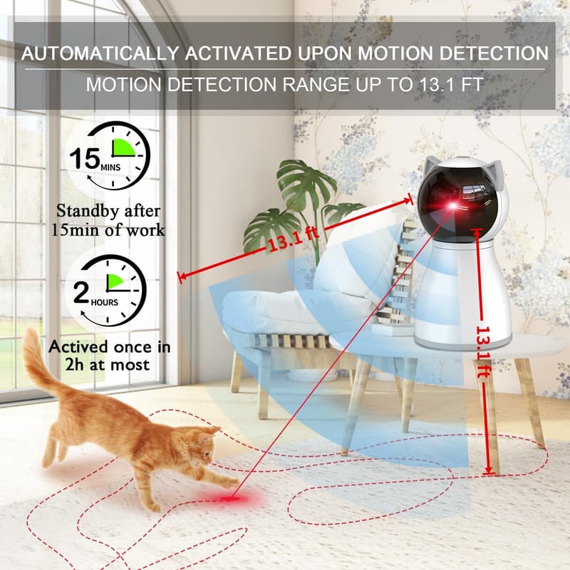 Interactive Rechargeable Laser Cat Toy for Indoor Cats