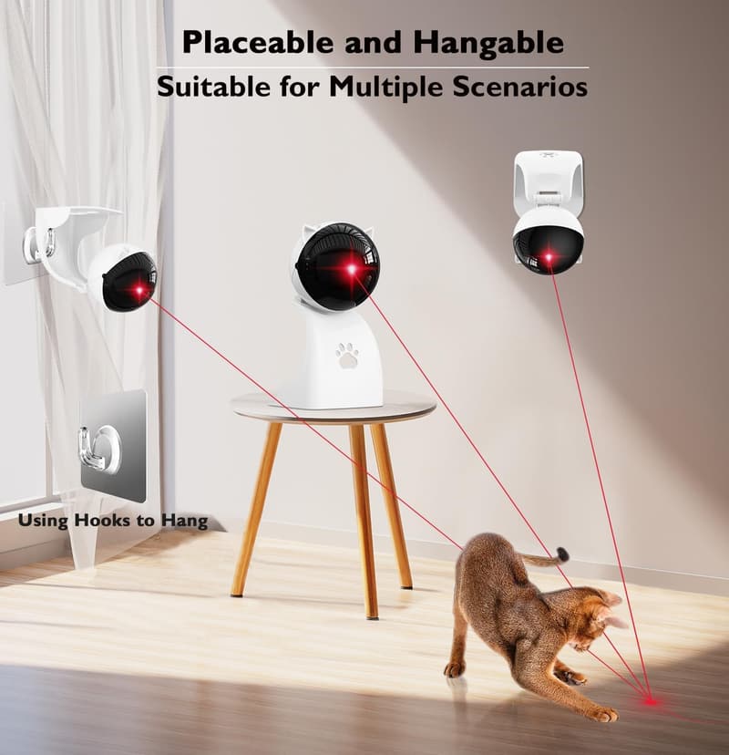 Interactive USB Rechargeable Cat Laser Toy - 3 Speed Modes