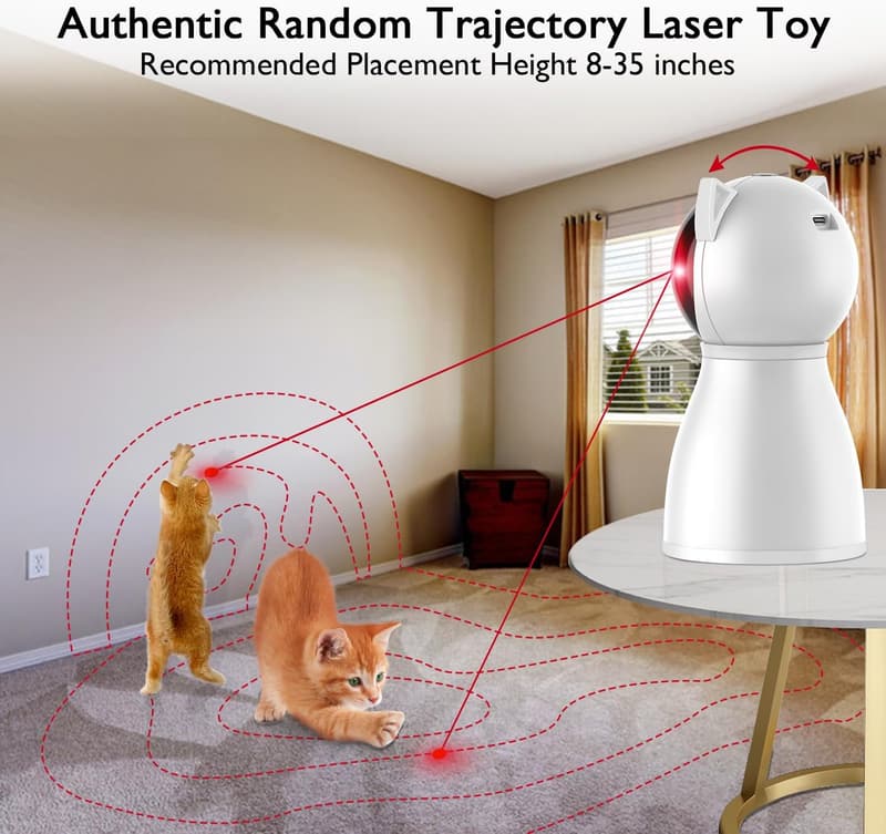 Rechargeable Motion-Activated Cat Laser Toy for Indoor Pets