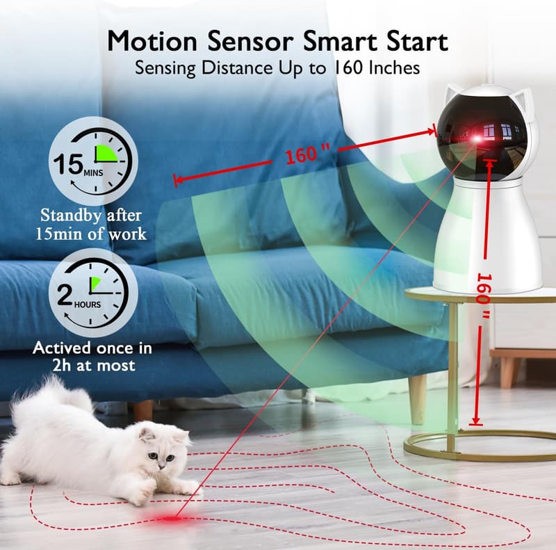 Rechargeable Motion-Activated Cat Laser Toy for Indoor Pets