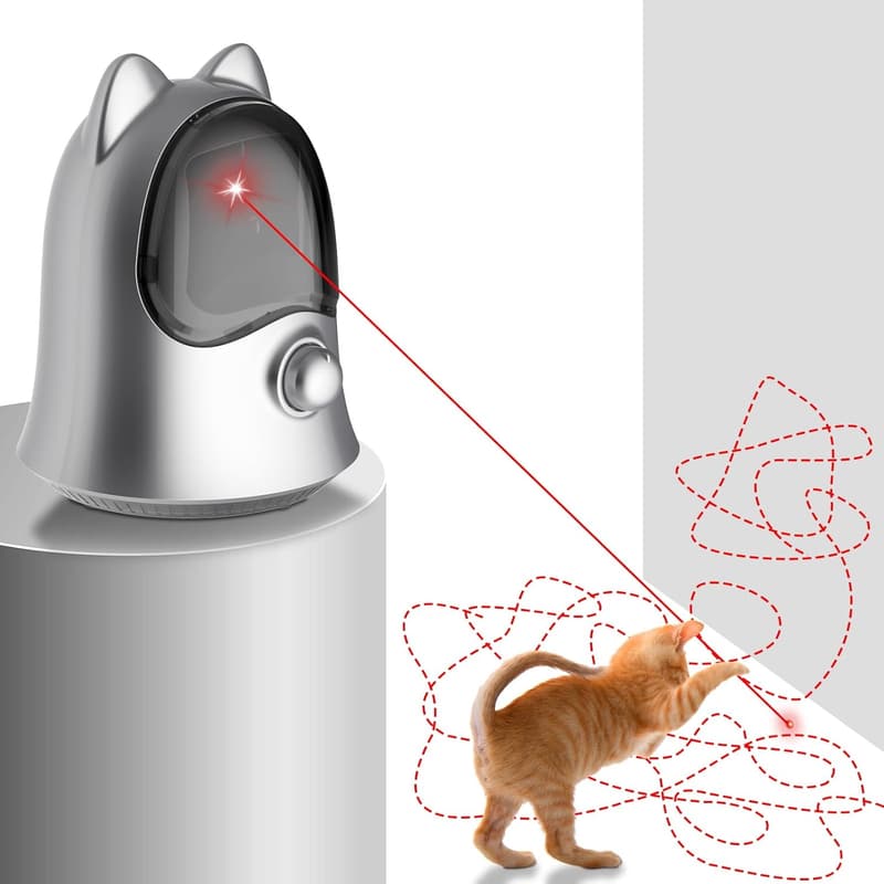Interactive Laser Cat Toy for Indoor Pets (Silver)