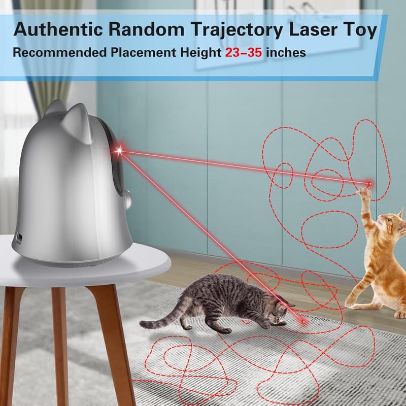 Interactive Laser Cat Toy for Indoor Pets (Silver)