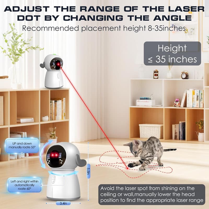 Rechargeable Interactive Laser Cat Toy for Indoor Pets
