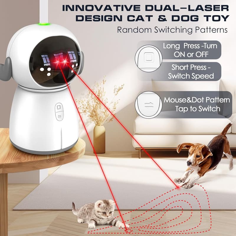 Rechargeable Interactive Laser Cat Toy for Indoor Pets