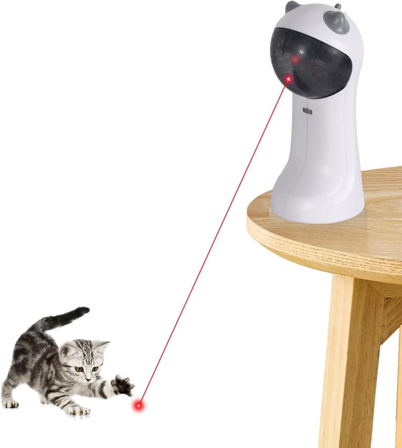 Motion-Activated Interactive Cat Toy with Rotating Red Light