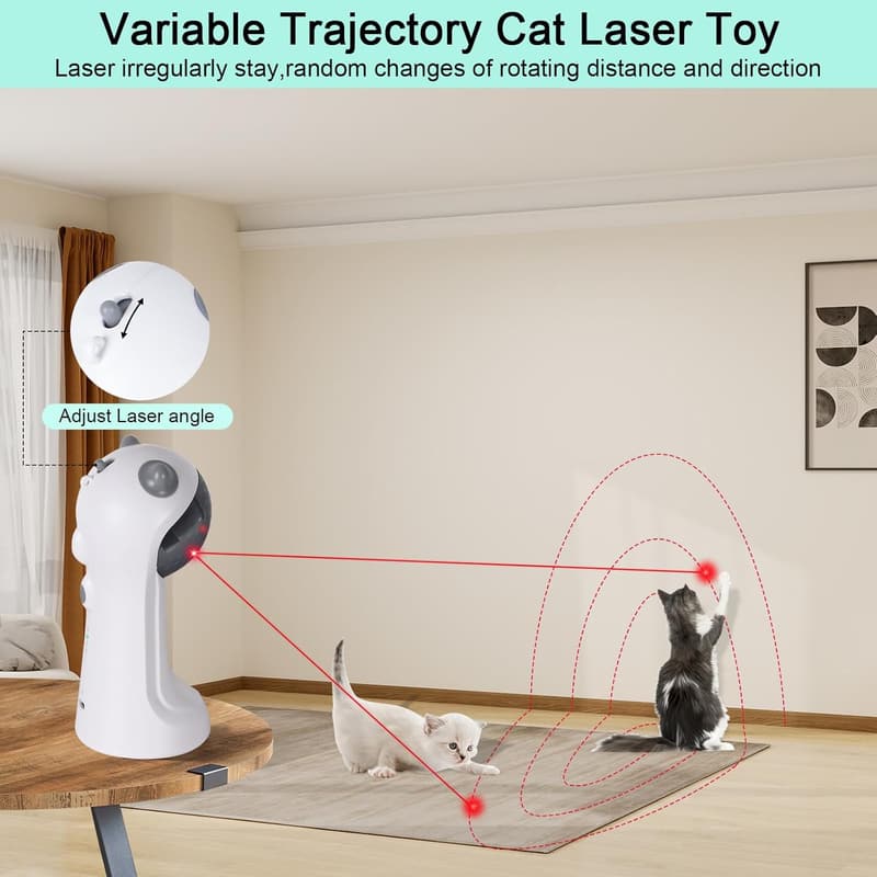 Motion-Activated Interactive Cat Toy with Rotating Red Light