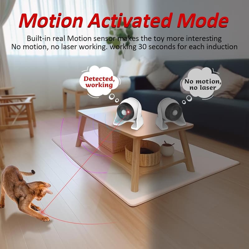 Interactive 2-in-1 Motion-Activated Laser Toy for Cats & Dogs