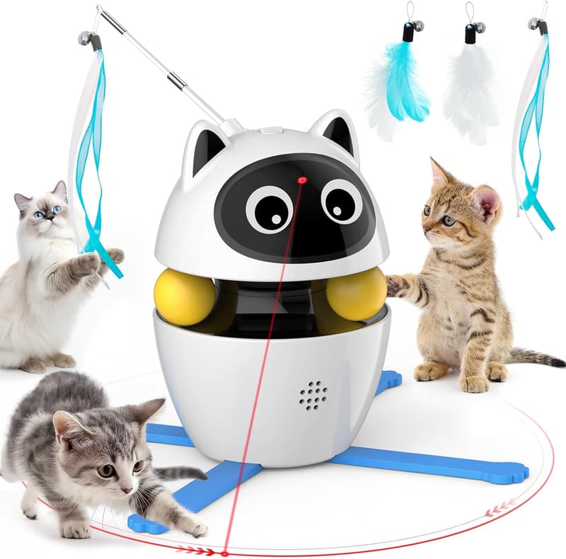 Interactive Rechargeable Cat Laser Toy with 3 Modes