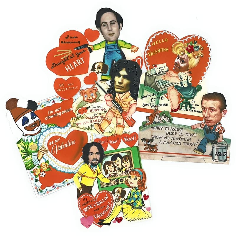 Vintage True Crime Valentine's Day Cards - Set of 6