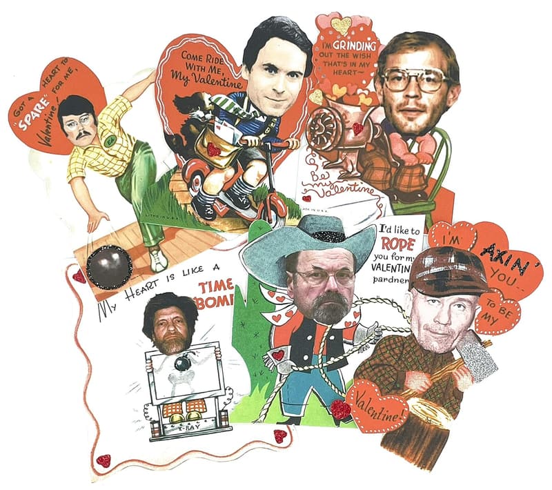Vintage True Crime Valentine Cards - Set of 6