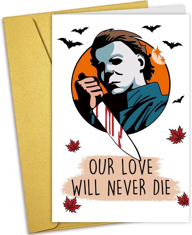 Funny Michael Myers Halloween Card for Couples, Spooky Anniversary