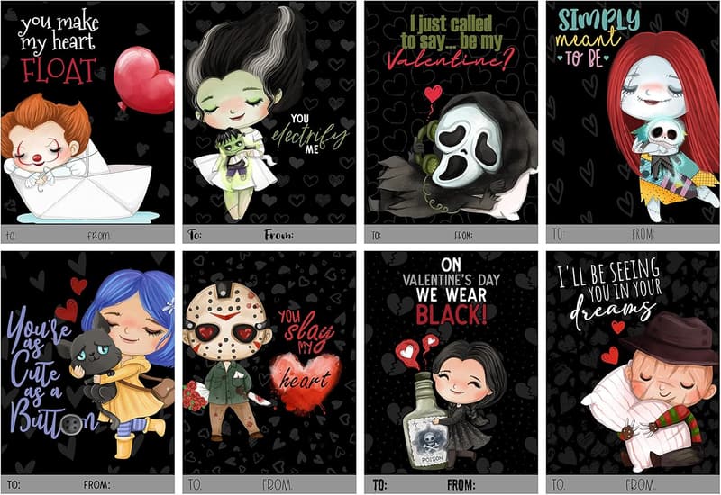 Valentine's Day Classic Horror Character Card Set (24)