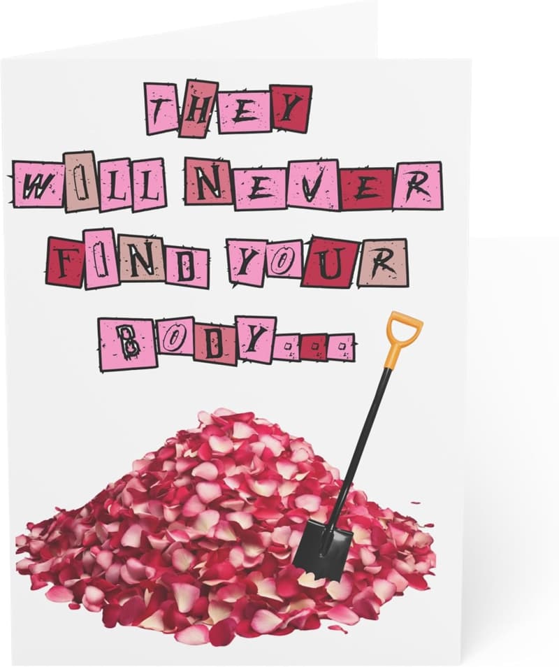 Dark Horror Valentine Card for Couples - Blank Inside