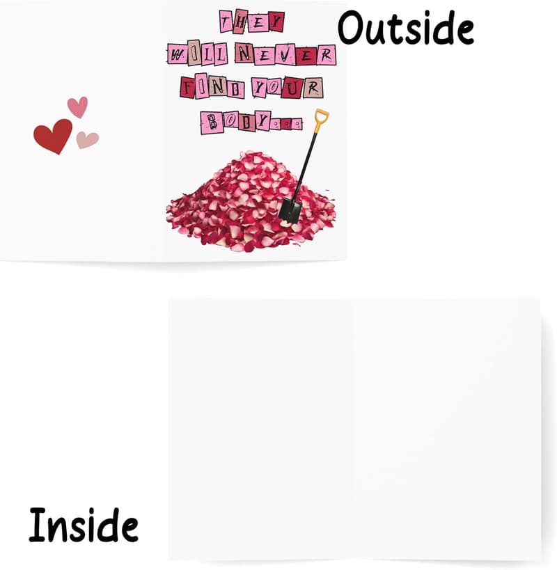 Dark Horror Valentine Card for Couples - Blank Inside