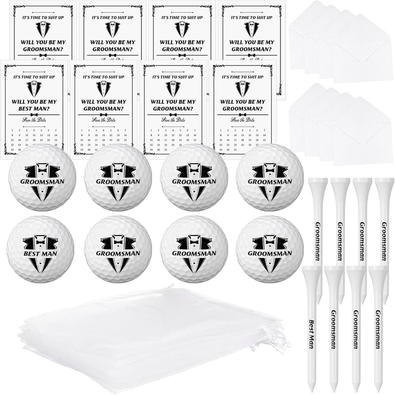 Groomsman Proposal Gift Set with Cards and Bags - 8 Sets