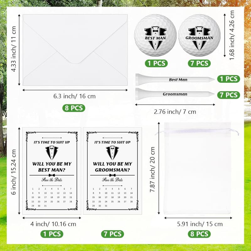 Groomsman Proposal Gift Set with Cards and Bags - 8 Sets