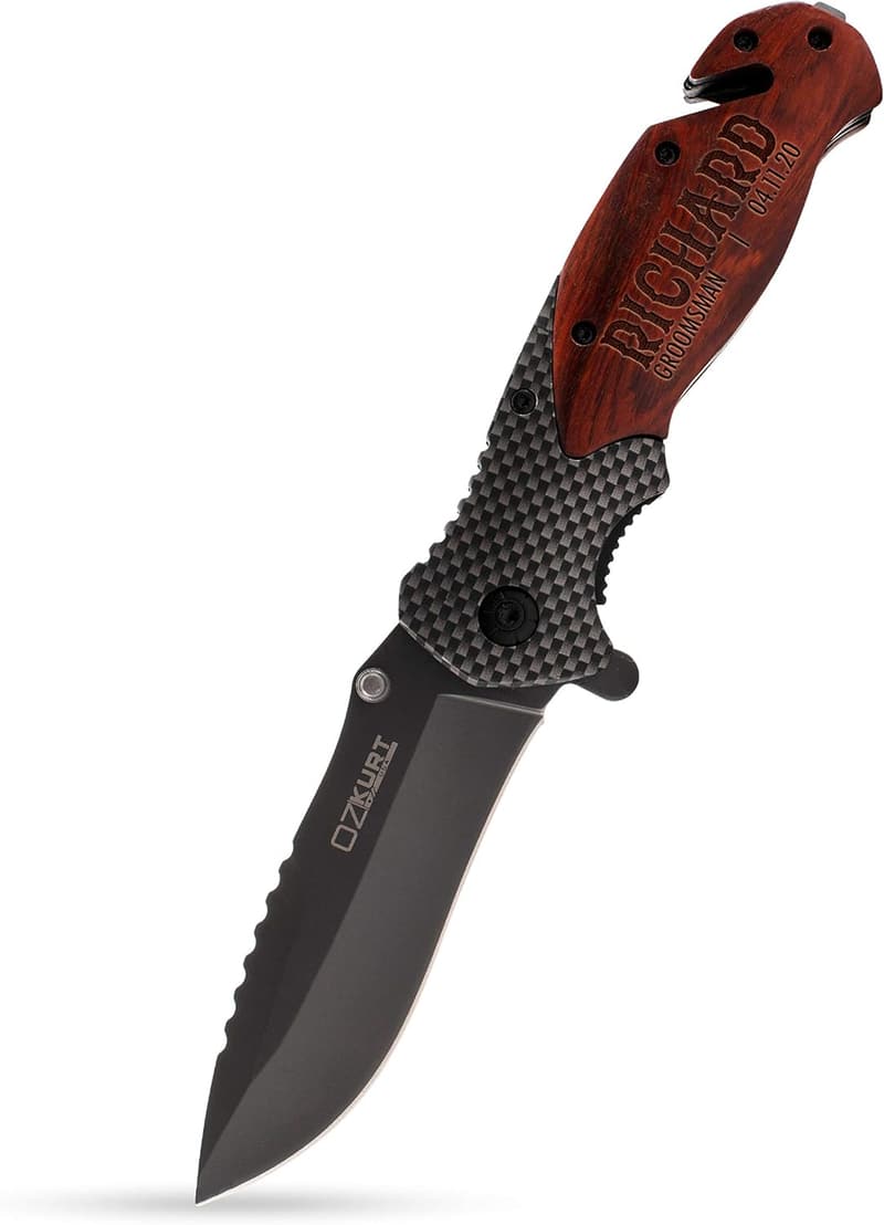 Personalized Groomsmen Pocket Knife Set for Weddings