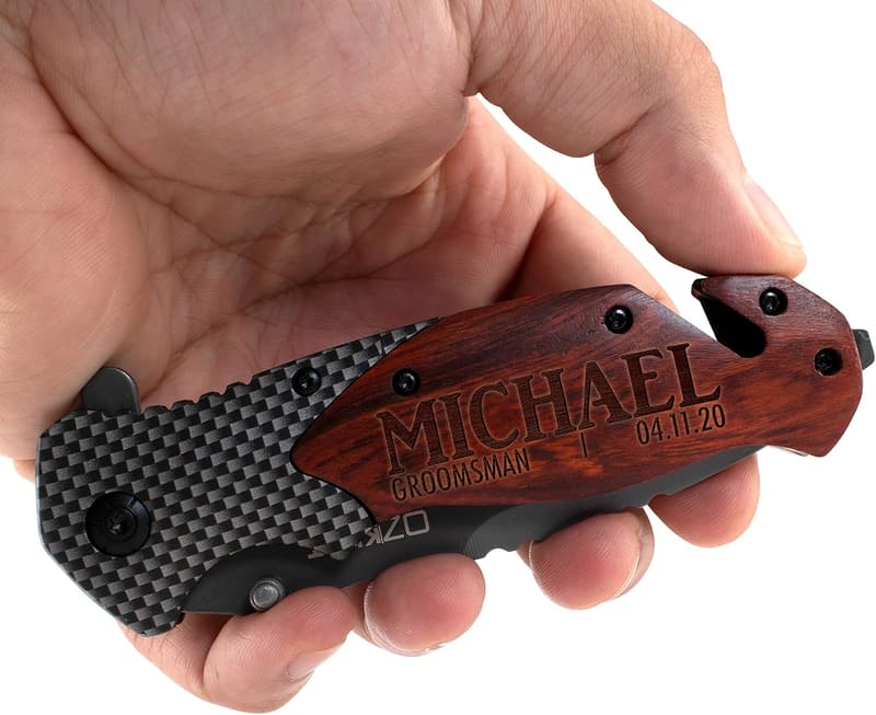Personalized Groomsmen Pocket Knife Set for Weddings