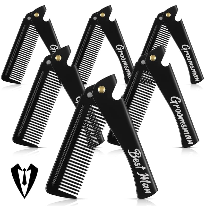 Beard Grooming Combs Set for Men – Stainless Steel (6 Pack)