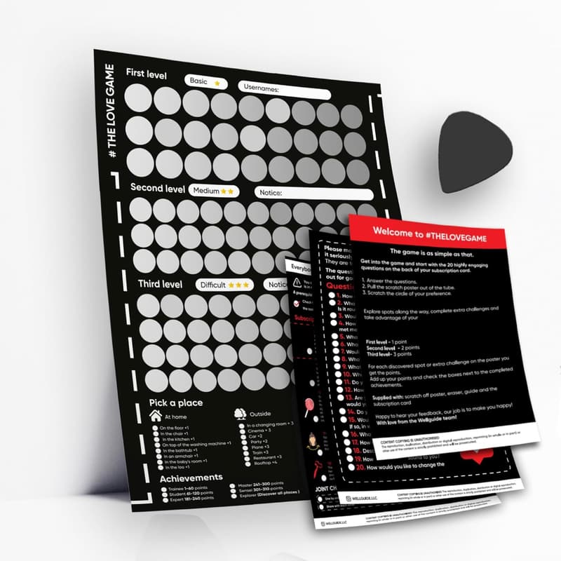 Date Night Ideas Scratch-Off Poster for Couples