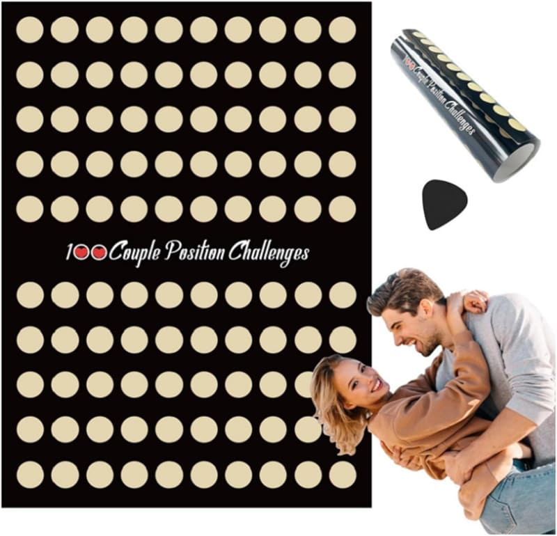 Valentine's Day Scratch-off Poster for Couples - 100 Date Night Ideas