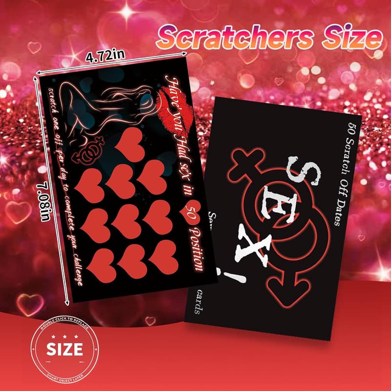 Naughty Date Night Scratch Off Cards for Couples - 50 Challenges