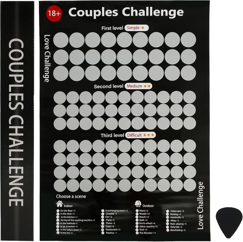 Valentine's Day Scratch Off Poster for Couples - 100 Date Night Ideas