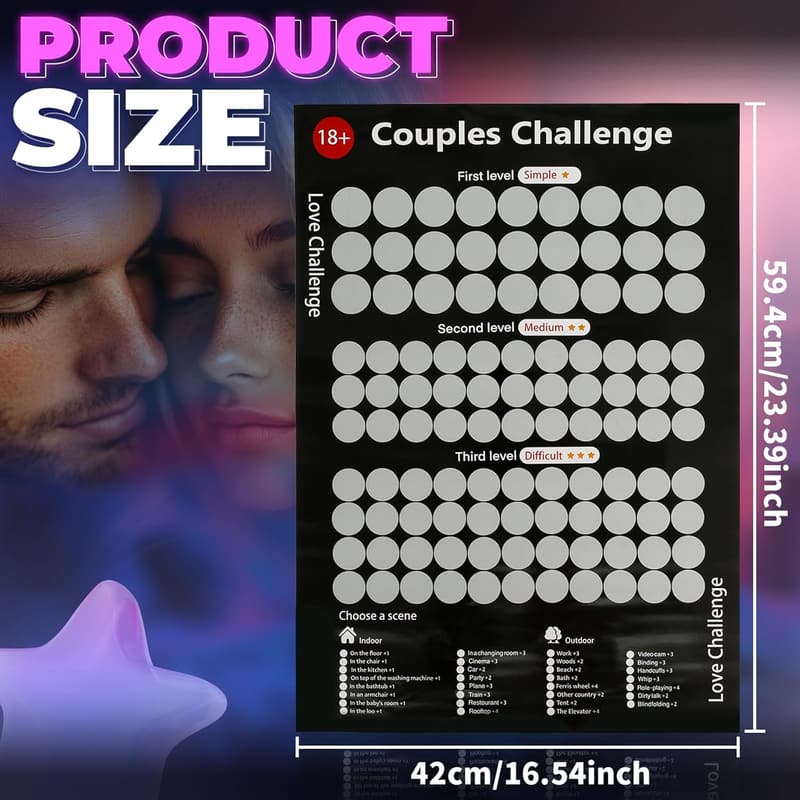 Valentine's Day Scratch Off Poster for Couples - 100 Date Night Ideas