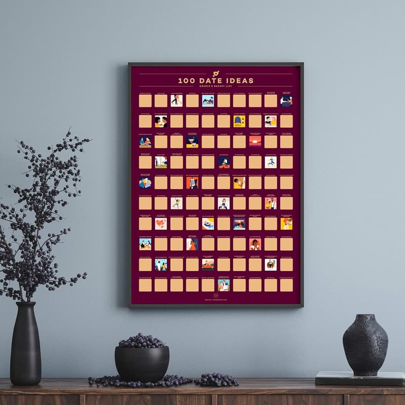 Couples Adventure Scratch-Off Poster for Anniversary or Valentine's Day