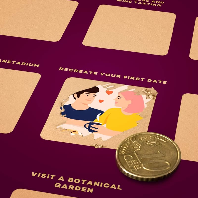 Couples Adventure Scratch-Off Poster for Anniversary or Valentine's Day