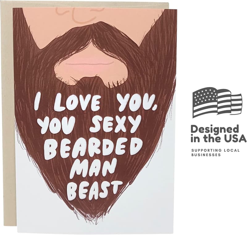 Funny Valentine's Day Card for Bearded Husband