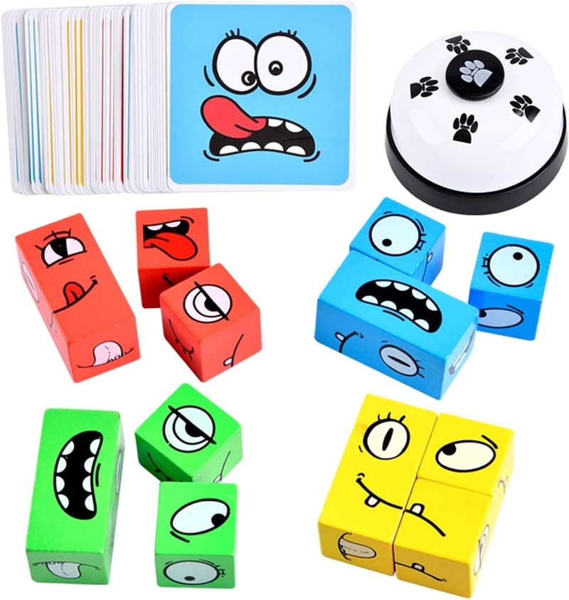 Face Changing Wooden Magic Cube Game - Educational Puzzle Toy