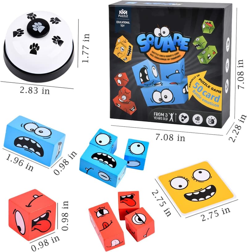 Face Changing Wooden Magic Cube Game - Educational Puzzle Toy
