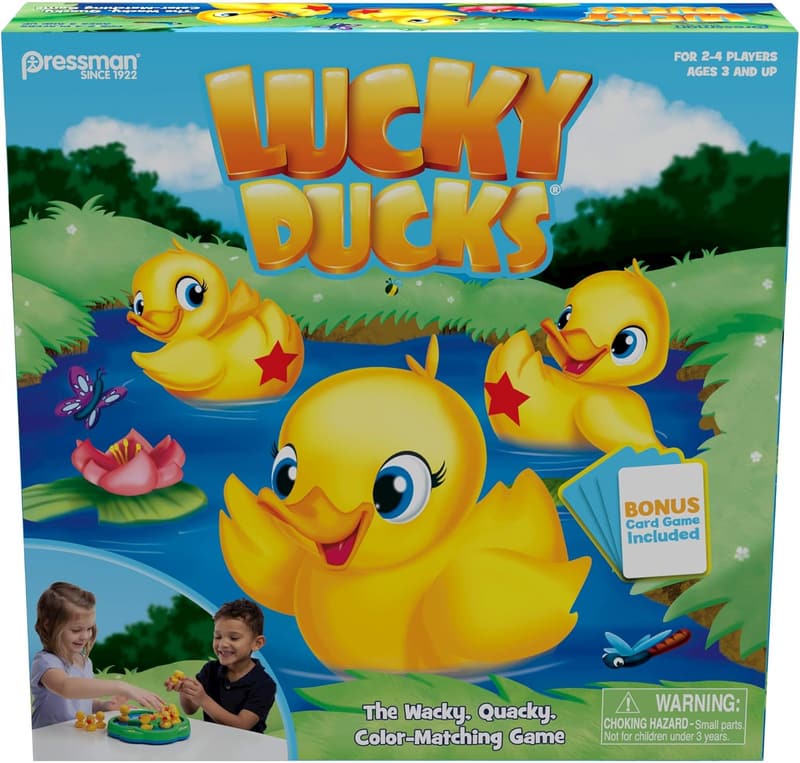 Lucky Ducks Memory Game with Pop The Pig Match Cards - Multicolor